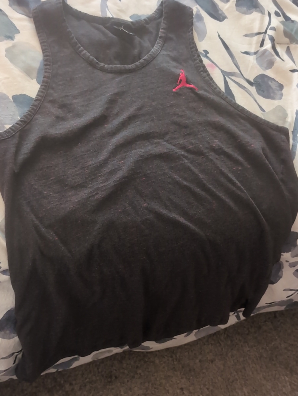 Jordan Black Tank Top with Pink Jumpman